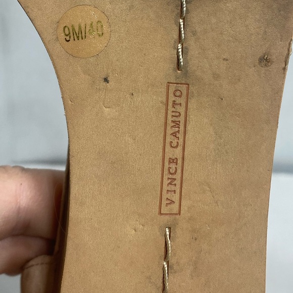 Vince Camuto || woman’s Suede Two-Piece Sandals - Rejjie Size 9 . Color Natural - Picture 9 of 11